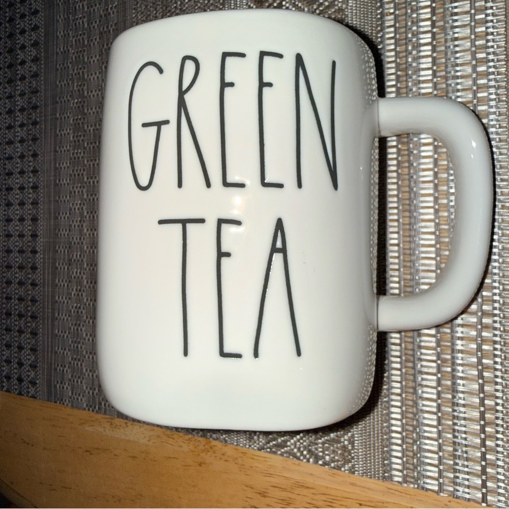 Rae Dunn Stylish White and Green Tea Mug Artisan Collection by Magenta - Picture 6 of 8